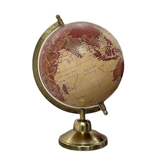 Античный шарик CALVIN handarrafts вращающийся с металлической дугой и круглой подставкой