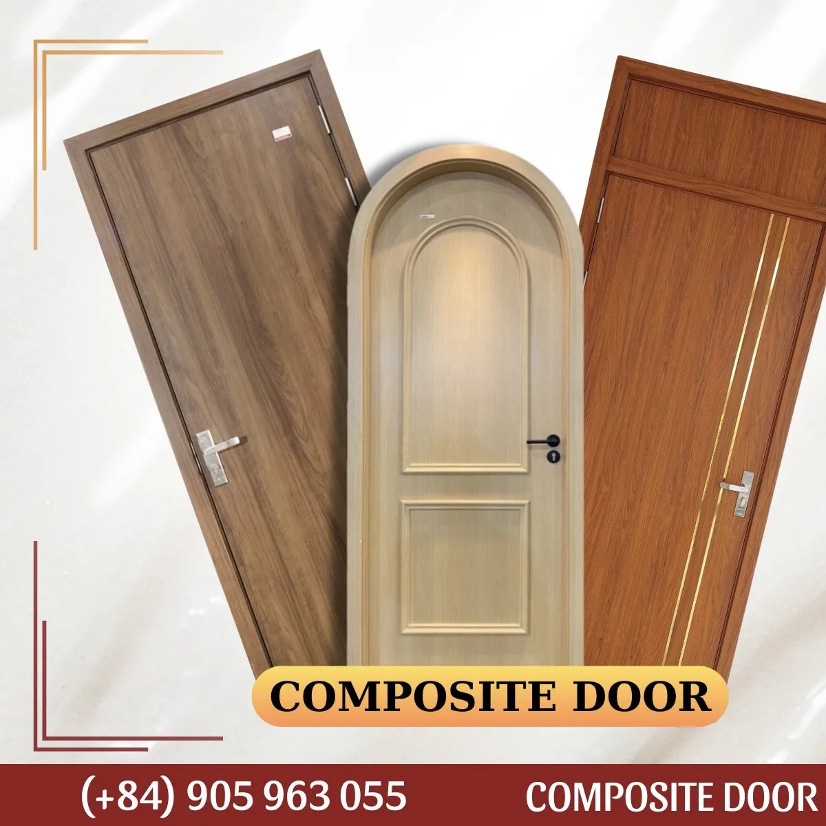 Dewoo High Quality WPC PVC Composite Door Modern Design Waterproof Soundproof for Bathroom Applications Best Price from Vietnam