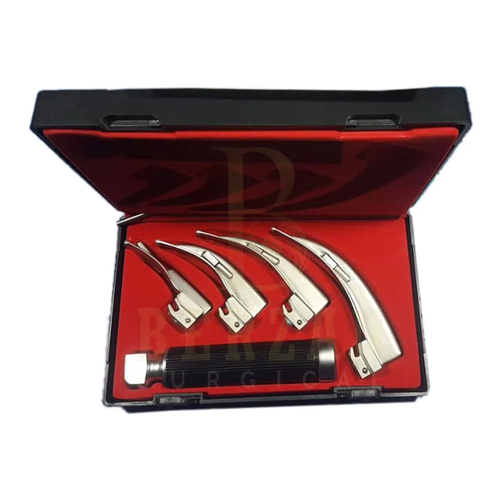 Ent Laryngoscope Set Fiber Optical Laryngoscope Mac Set Of 4 Blade