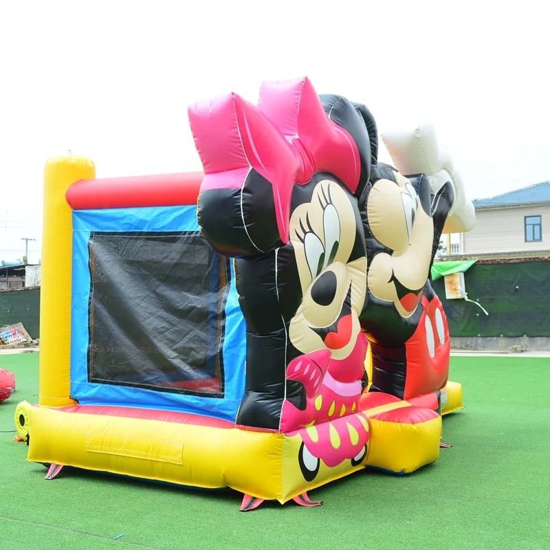 Commercial Mickey Mouse Inflatable Bouncers Jumping Castles with Slide Combo for Kids