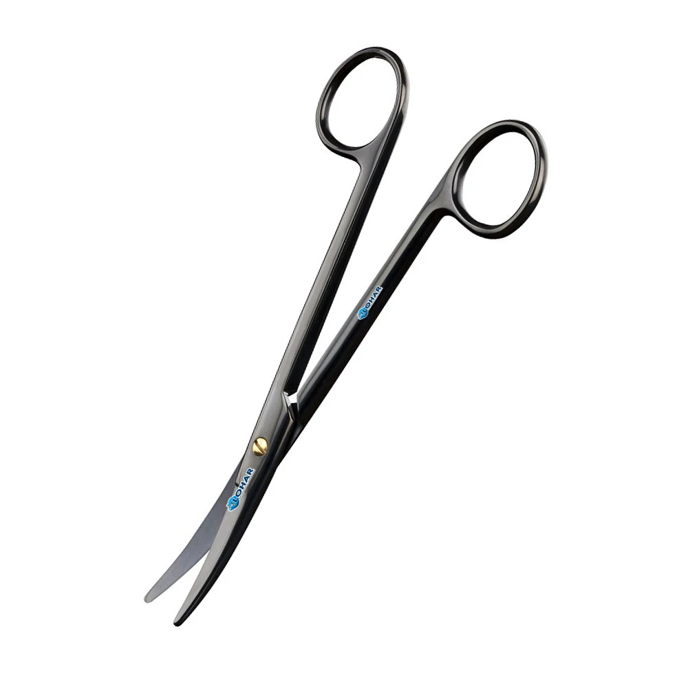 Mayo Scissor Curved and Straight Smooth Cut Black Color Coated 7 ...