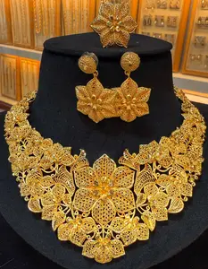 Turkish Vintage Fashion Jewelry Set 24K Gold Plated Made of Copper