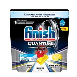 Cheap Finish Quantum All-in-1 Lemon Dishwasher Capsules 120pc Eco-Friendly Detergent for Kitchen
