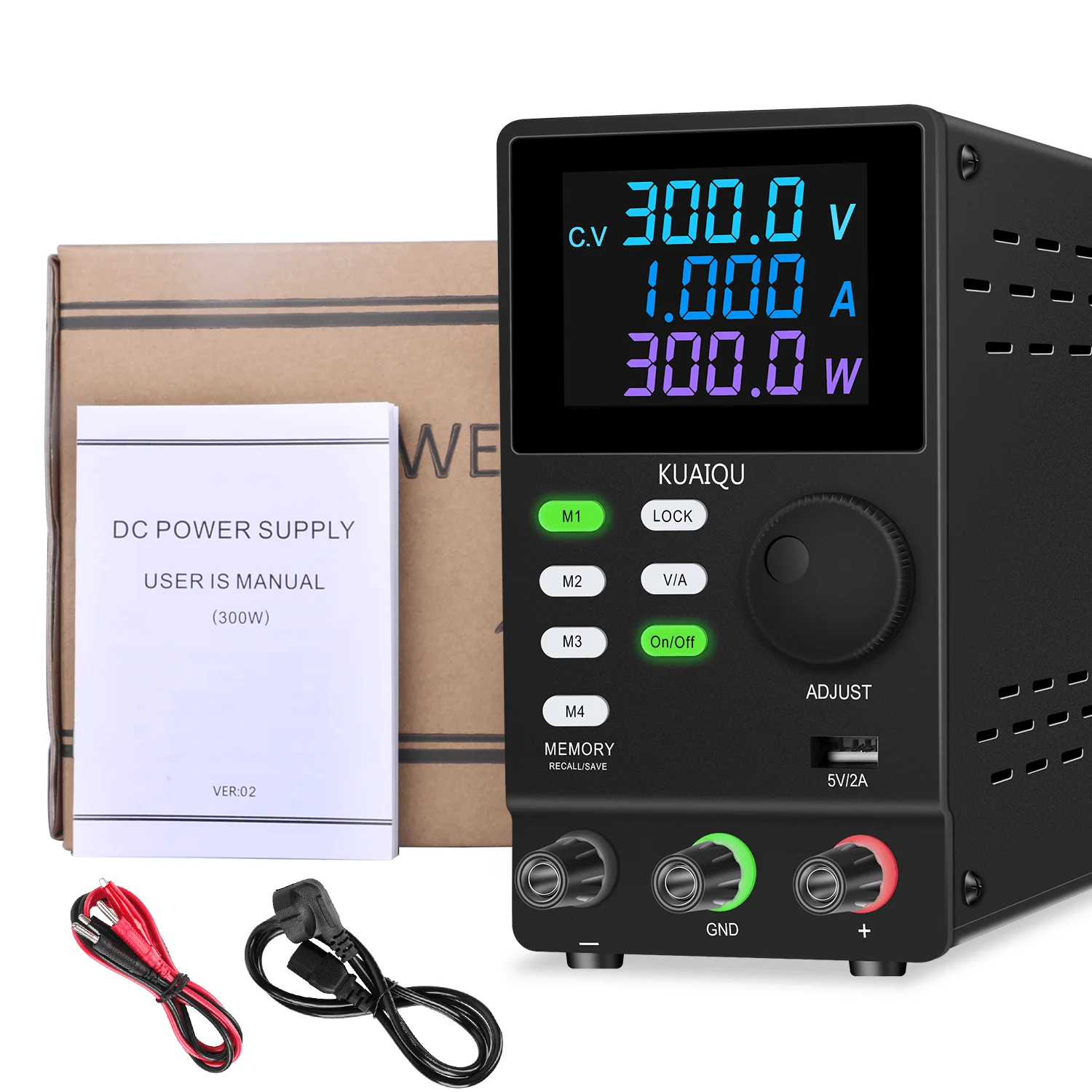 KUAIQUA SPPS3001D Memory Storage Function Digital Adjustable DC Power Supply 300v 1A Mobile Phone PCB Repair Voltage Regulator