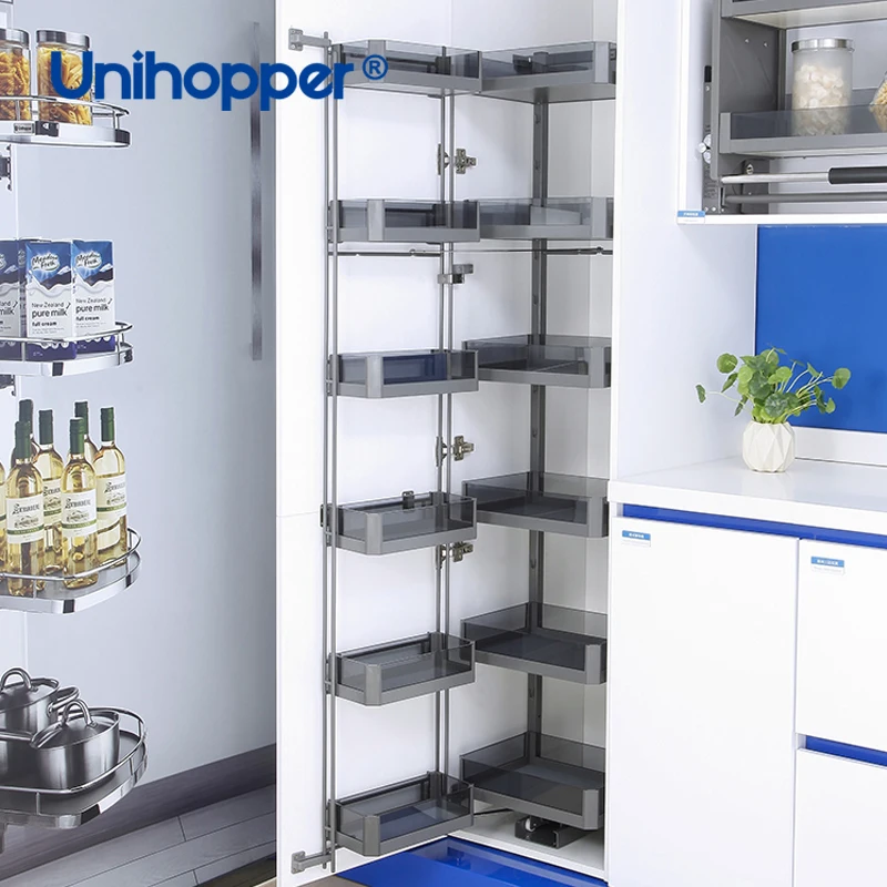 Unihopper Kitchen Cabinet Storage Swivel Pull Out  Pantry Glass Basket Units Organizer Tall Unit Basket