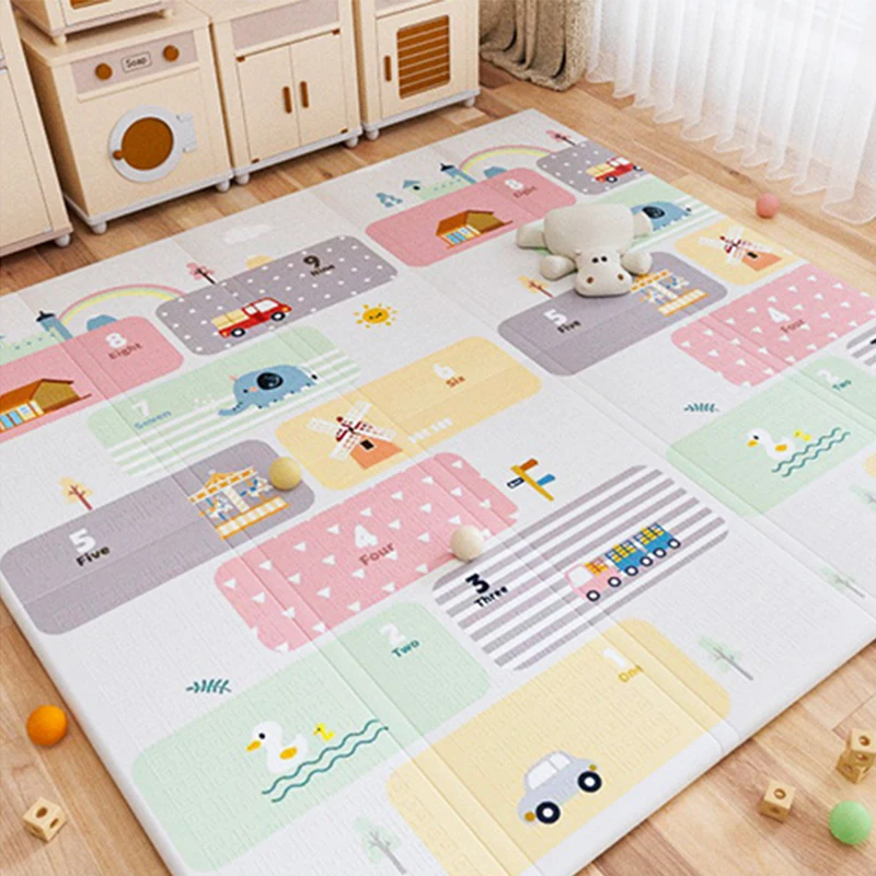 Extra-large Baby Play Mat for Floors,waterproof, Anti-slip, Reversible, Foam Mat for Safe Indoor & Outdoor Play Carton Unisex