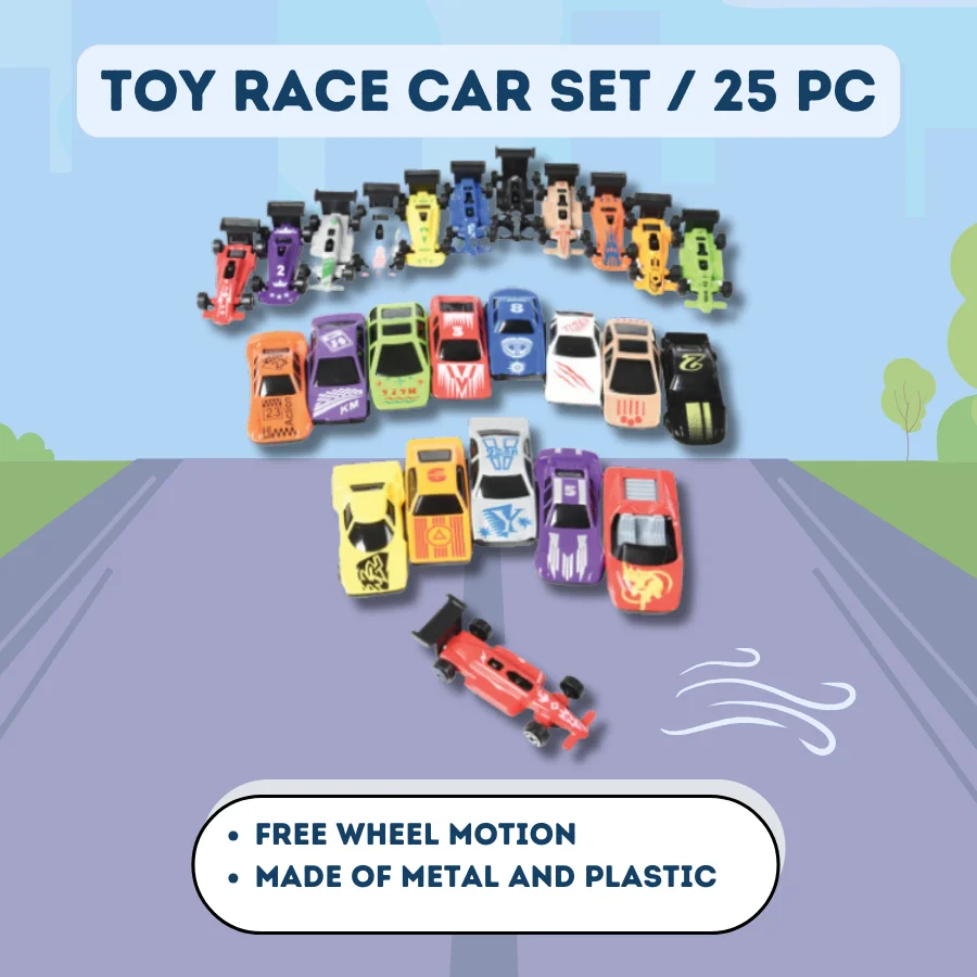 Small Plastic Car Model Children's Toy Car Set 1/64 Die Cast Miniature