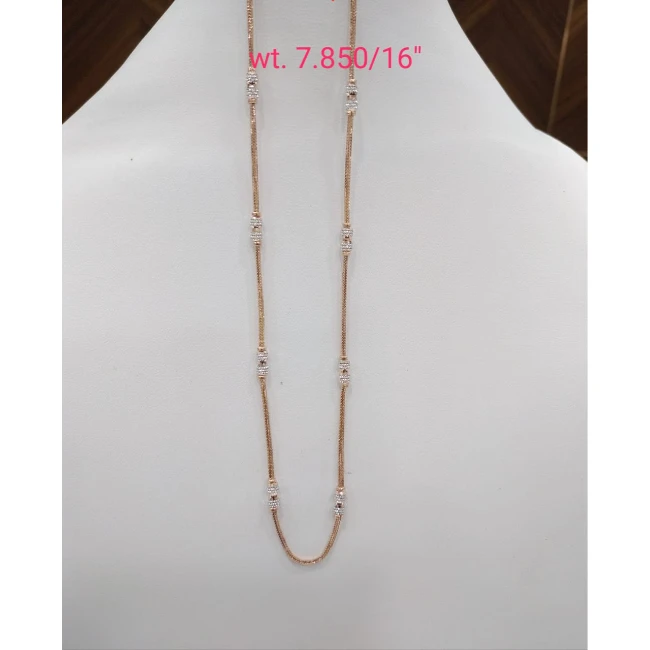 Elegant Classic Engagement Rose Gold 14k 585 Gold Necklace Adjustable Length Wholesale Price Made in India