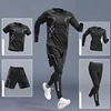 Conjunto negro de 4 piezas A [transpirable, de secado rápido, deportivo]