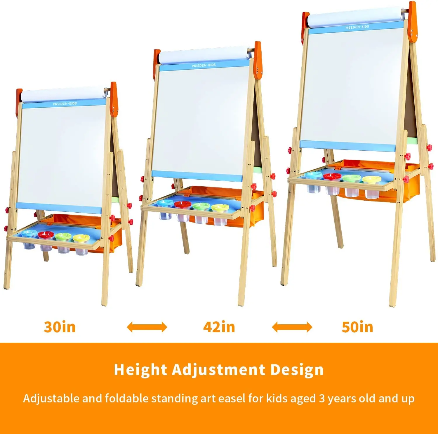 Meeden Easel For Kids, Double-Sided All-In-One Wooden Art Easel, Kids Art  Easel Set With Paper Rolls, Magnetic Easel With Whiteboard & Chalkboard,  Finger Paints, Accessories Easel For Toddlers