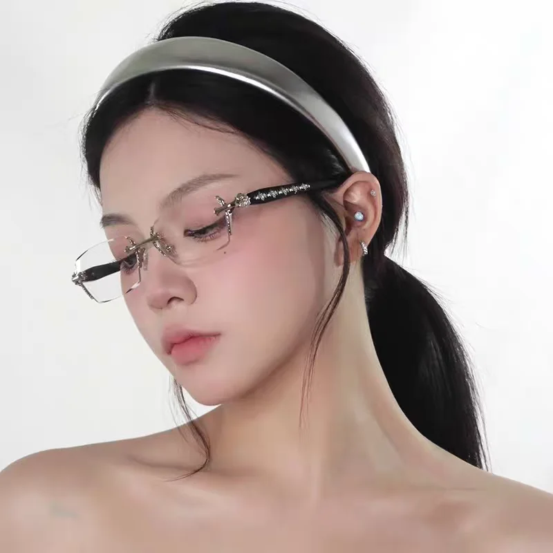 Fashion Rimless Glasses with Sword Design Punk Hip Hop  display picture 2