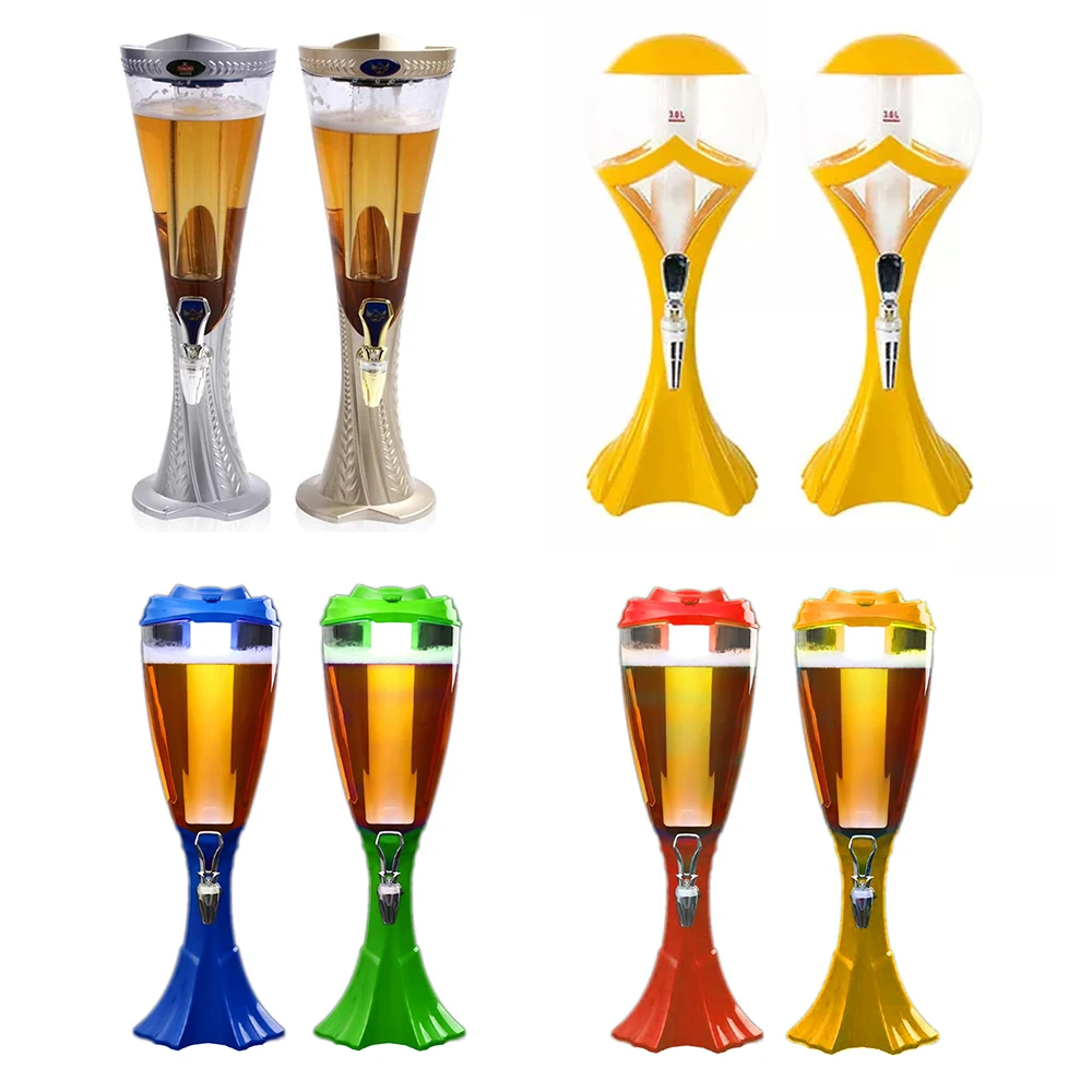 2023 New Design 3l Draft Beer Tower With Luminous Ice Tube /beer