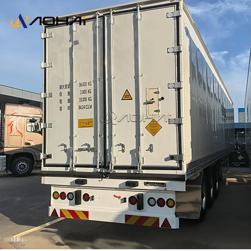 3 Axles 30Tons 40Tons Semi-Trailer Iron Cool Liner Frozen Meat Seafood Food Vegetable Transportation Refrigerated Trailer