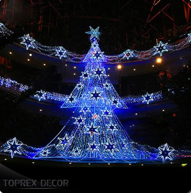 Led Large Motif Light Shop Mall Christmas Decoration 6Ft 12 Ft Noble Fir White 180Cm Commercial Light Lighted Christmas Tree