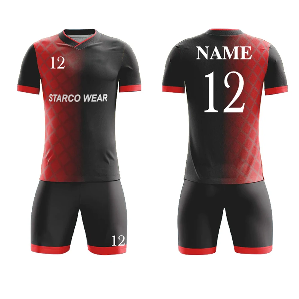 Team Wear 100 Polyester Soccer Uniform With Custom Logo And Team Name