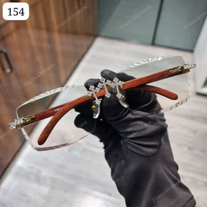 Customized Transparent Green Moissanite Cross Design Light Weight Sunglasses for Men with UV Protection Luxury Box Packaging