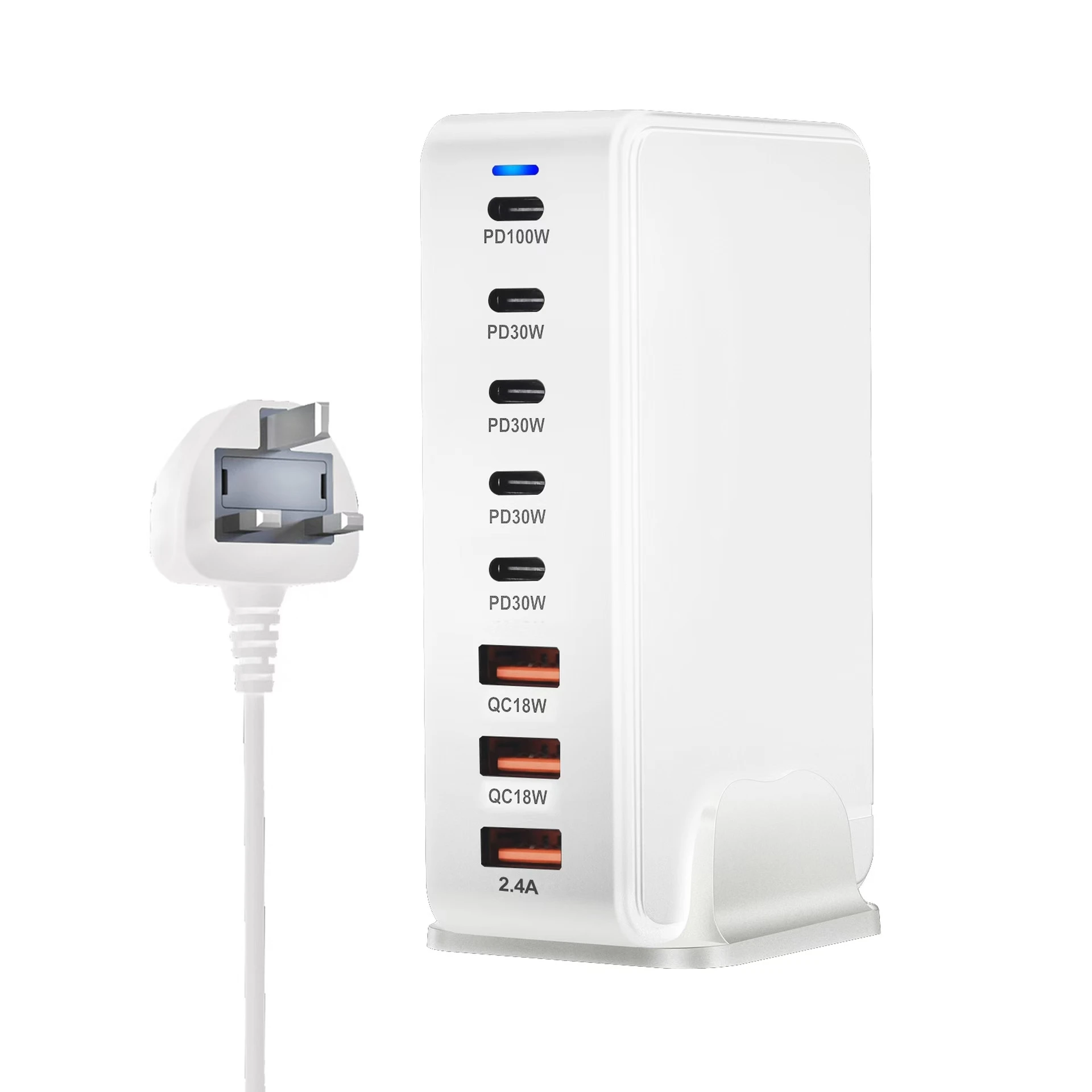 Caricatore USB C Multiplo 8 Porte con Schermo LED, YSYFAD 200W Stazione di Ricarica GAN Fast PD