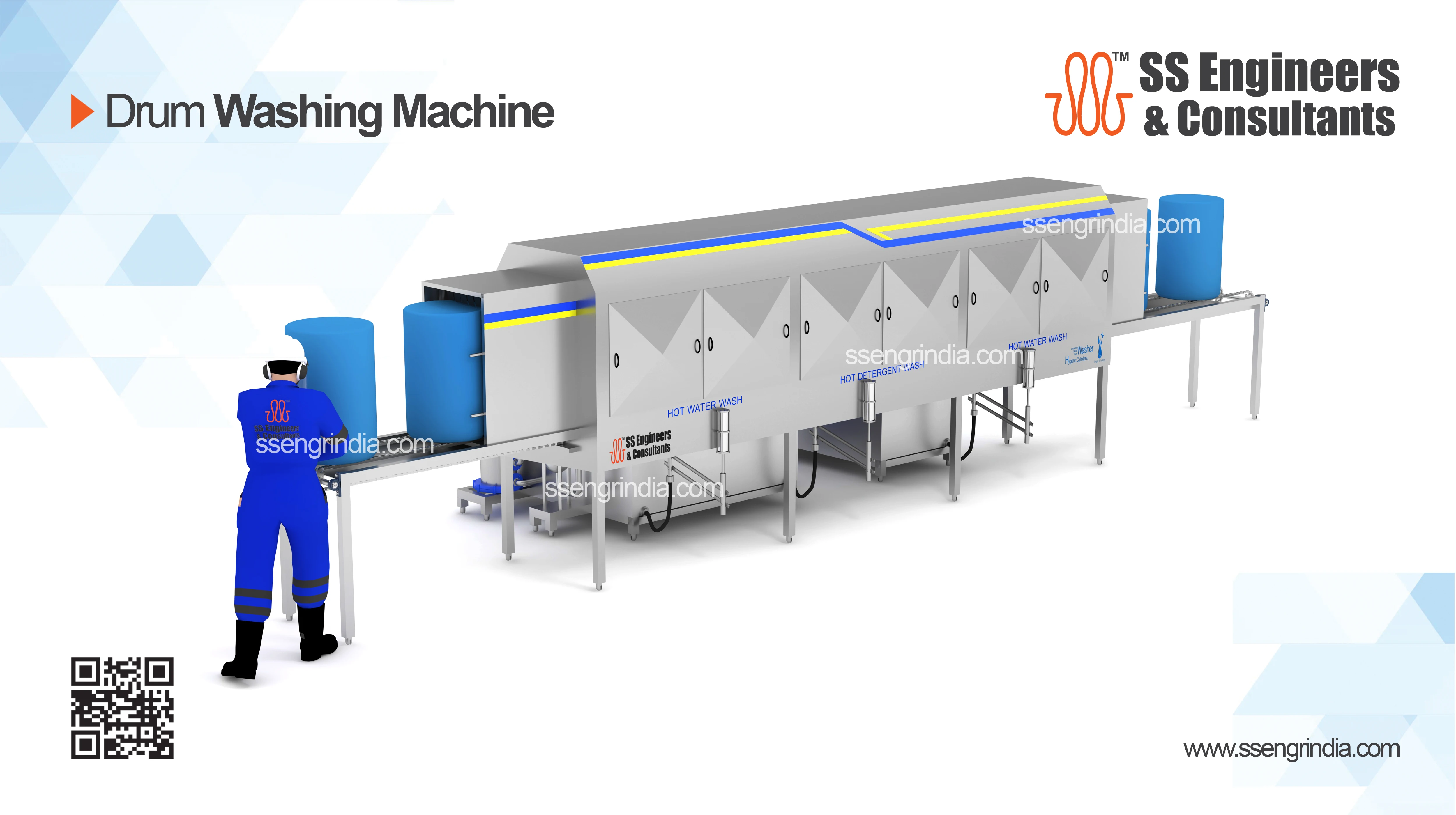 Automatic Bin Cleaning Machine 200L Drum Washer 55 Gallon Barrel Washer Bin Cleaning Machines