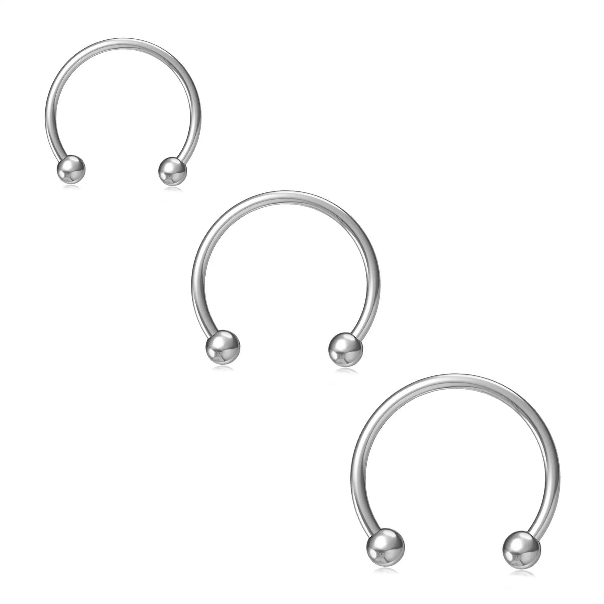 Stainless Steel Bull Nose Ring Horseshoe Hoop Nose Rings Nose Hook ...