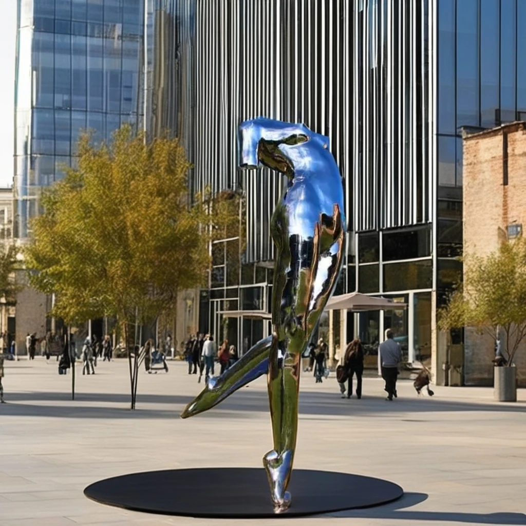 現代アート屋外金属彫刻女性ミラー磨かれたステンレススチール屋内