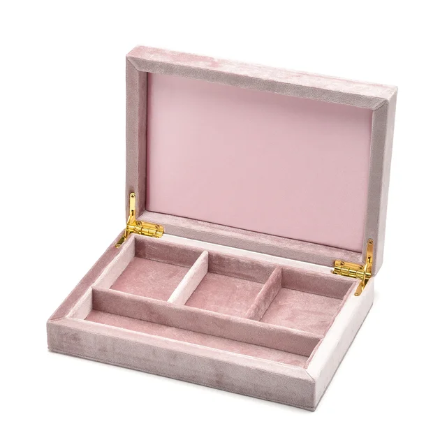 Luxury Velvet Jewelry Organizer Box  Storage Case for Rings Earrings  Watches