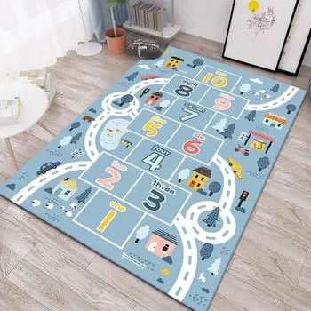 Children Play Mat Crawling Carpet Modern Road Map City Traffic Educational Game NonSlip Classroom Home Decor Rug 3d Print Carpet