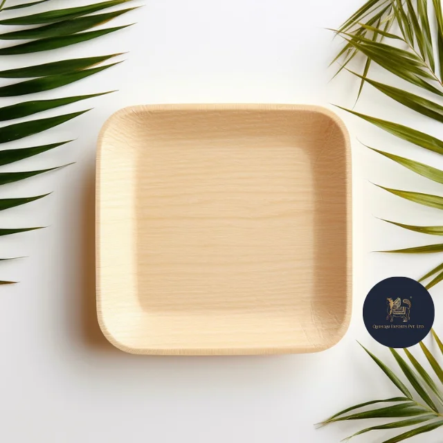 Certified Biodegradable Areca Palm Leaf Bamboo Like Plate For Catering