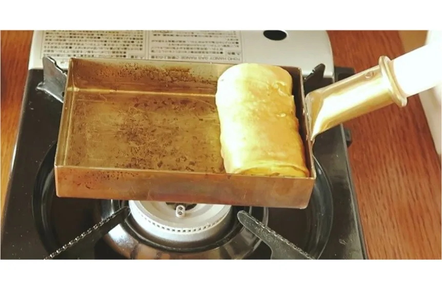Japanese Omelette Egg Pan Wood Handle Tin Coated For Daily Use Copper