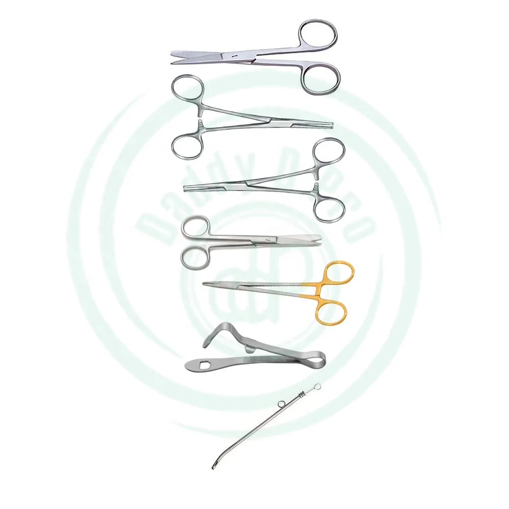 Basic Delivery Set of Surgical Instruments 7 Pieces Stainless Steel New Basic Gynecologically Delivery Sets DADDY D PRO CE ISO