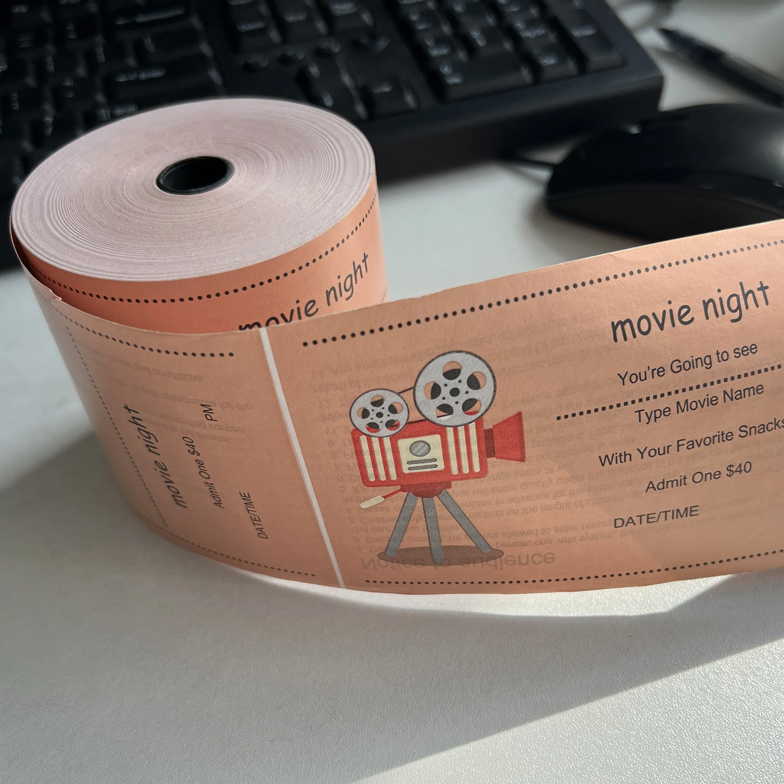 Custom Thermal Paper Printing Theater Music Concert Admission Coupon Tickets