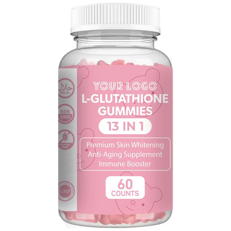 L-glutathione 13 in 1 Gummies Anti-Aging Supplements Best Skin Lightening Gummy Strawberry Flavor Whitening Candy