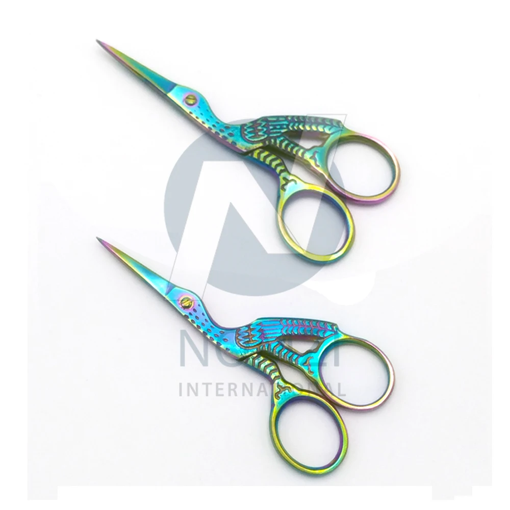 Stainless Steel Multi Color Plasma Coated Stork Or Crane Scissors For ...