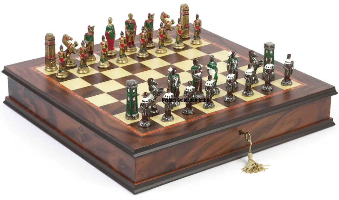 Magnificent Chessmen & Superior Board Chess Set/luxury Gold And Silver ...