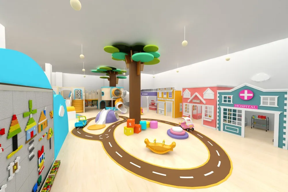 Feelkids ALITA-TQ26005 High-Capacity Indoor PE Board & Galvanized Pipe Multi-Play Kids Activity Center Playroom Equipment supplier