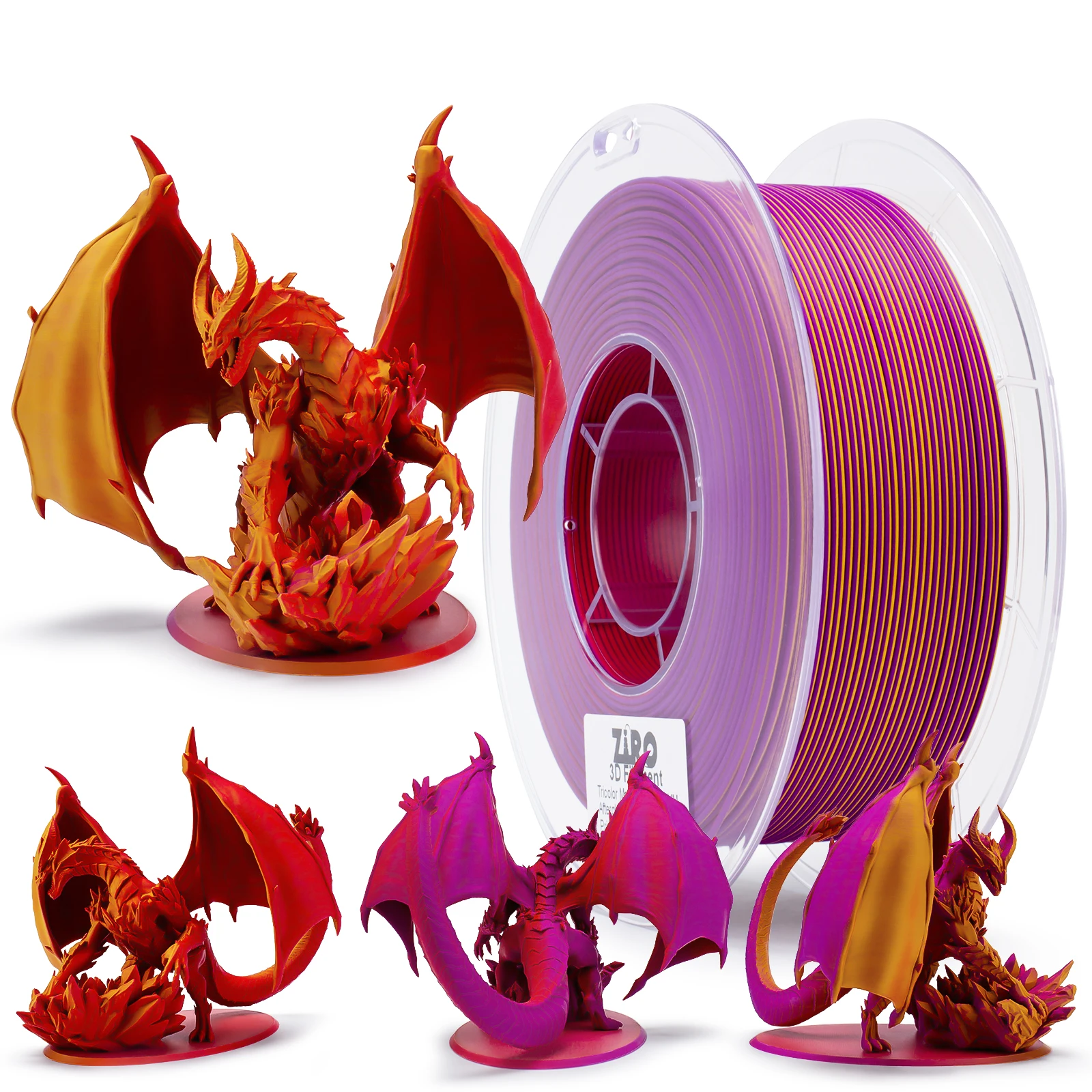 Pla Ribbon ZIRO Gradient 3D Printing Filament Chroma Ribbon 1.75mm/1kg Degradable ...