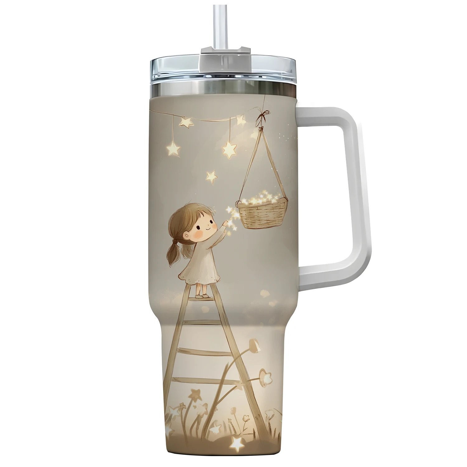 Bicchiere termico infrangibile personalizzato EffiPrint da 40 oz in acciaio inossidabile 304, ideale per caffè, tè, acqua ghiacciata, frappè e limonata._voghion.com