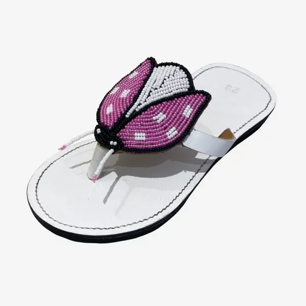 Trending Butterfly Green African Maasai Beaded Genuine Leather Sandals