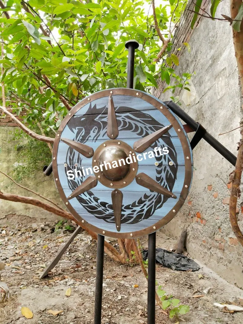 Medieval Shield Boss Small for Viking Buckler Shields 14 Gauge Steel Black Polished Round Wooden Shield Boss