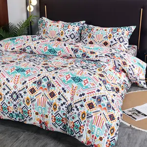 Factory Direct Vintage Style Printed Quality 3PCS Duvet Cover Set Microfiber Polyester Bedding Geometric Pattern Home Bedroom