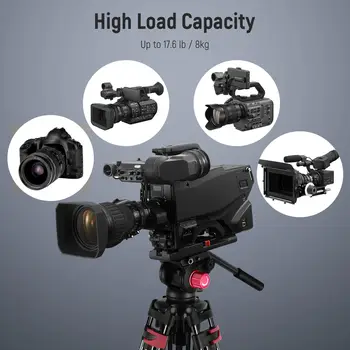 NEEWER 79"/200cm Video Tripod Heavy Duty Aluminum Alloy Camera Tripod Stand With Fluid Drag Head detail image