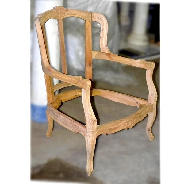Unfinished Chair Frame Mahogany Wood for Living Room