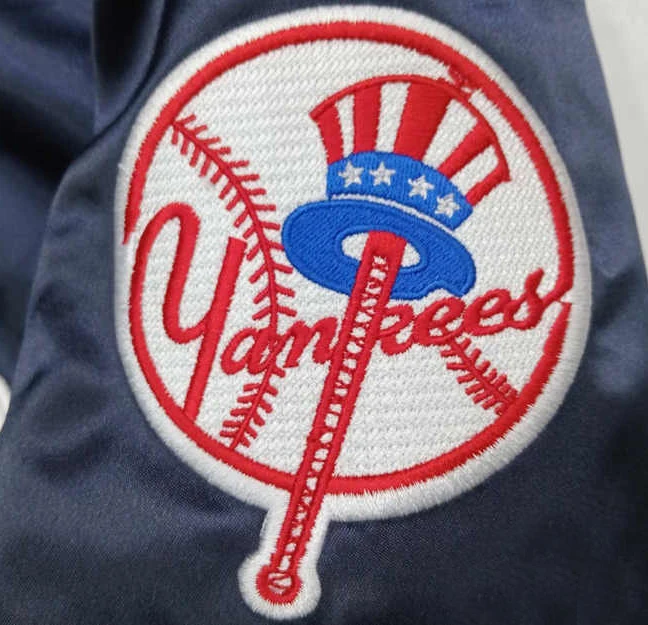 Customized Design Team Name & Number Starter Jacket Bomber Jacket Collage Batch Embroidered Satin Baseball Jacket for Man