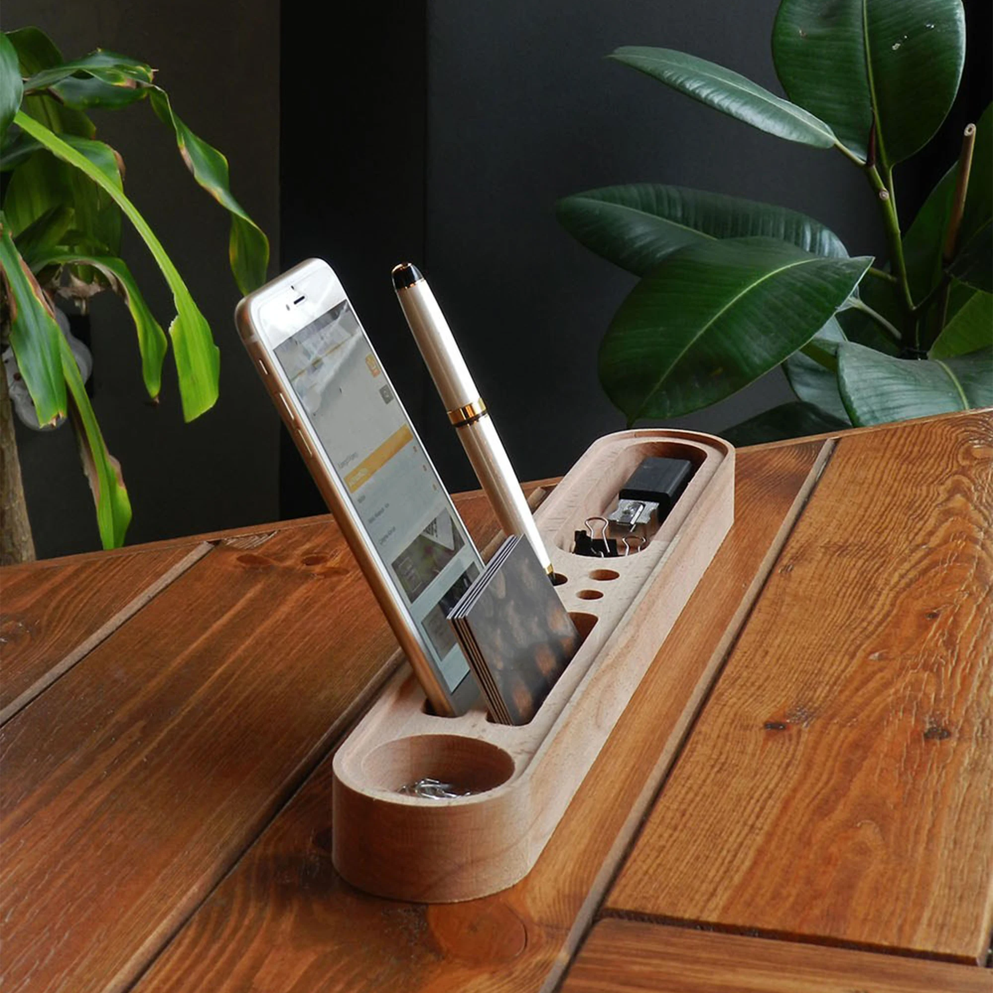 Modern Wood Desk Accessories Wooden Phone Holder Office Accessories