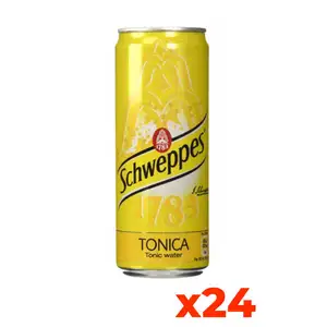 For Schweppes Premium Quality 330ml Sleek Can Tonic Water 24 Cans for Cocktail Making at Home