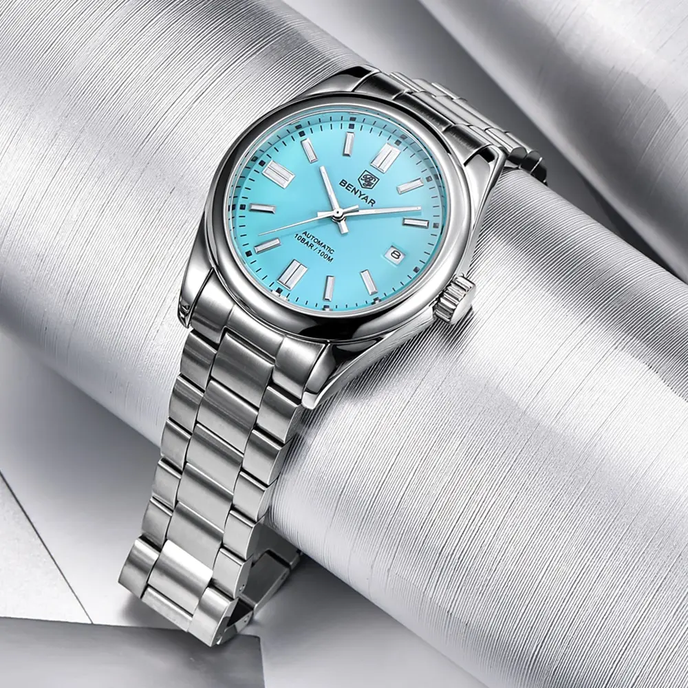 BENYAR Classic Men's Automatic Mechanical Watch Stainless Steel Strap