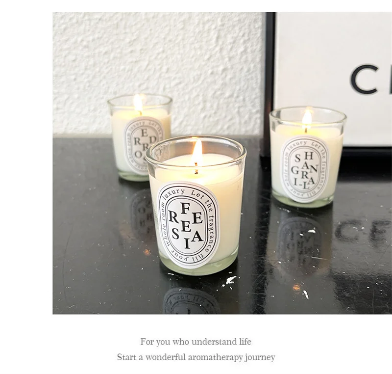 Wholesale Luxury Soybean Wax Scented Fragrant Candles Glass Cup Plant