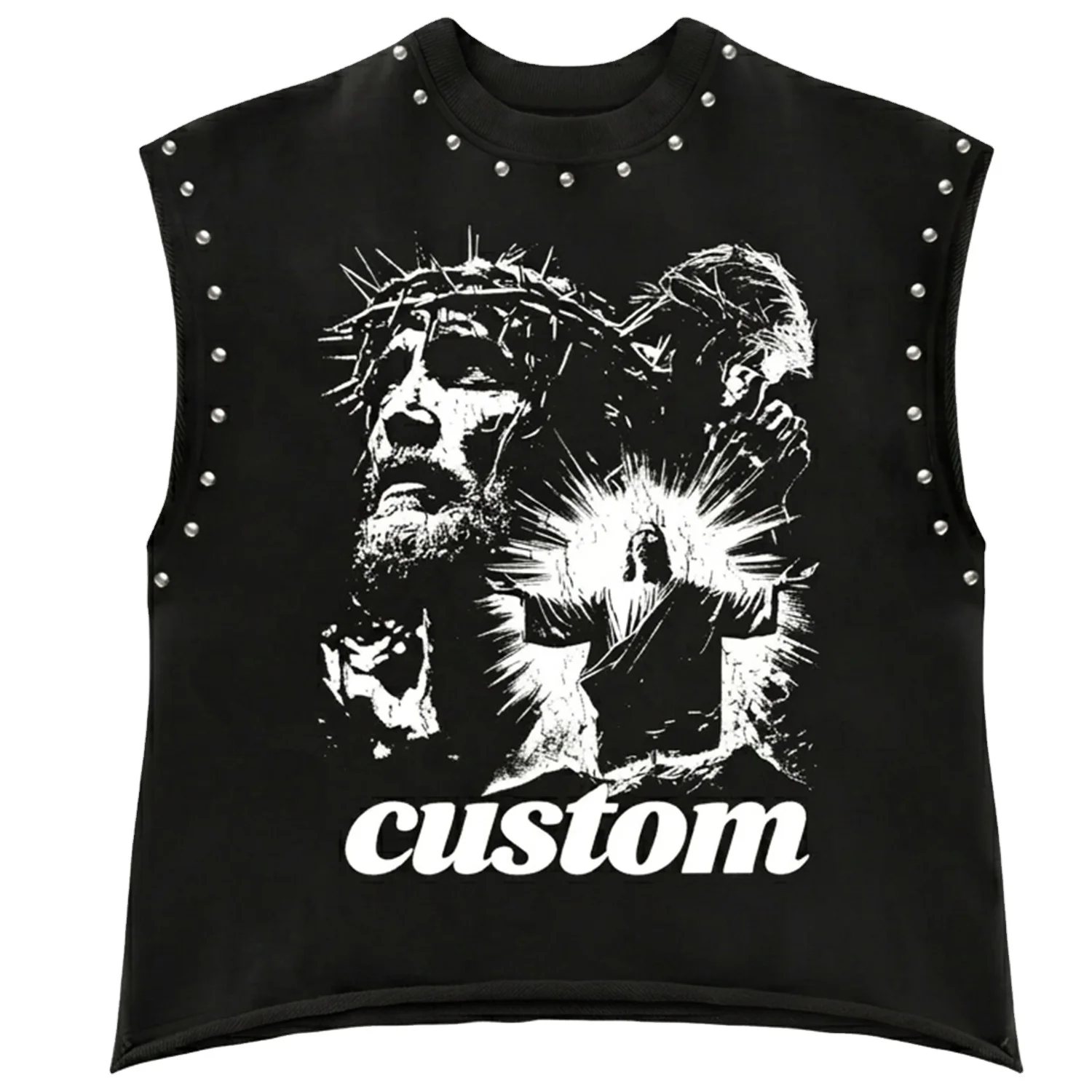 Glory Custom Oversized Acid Wash Rhinestone Tank Top 100% Cotton Soft Breathable Fabric New Vintage Style T Shirt For Unisex