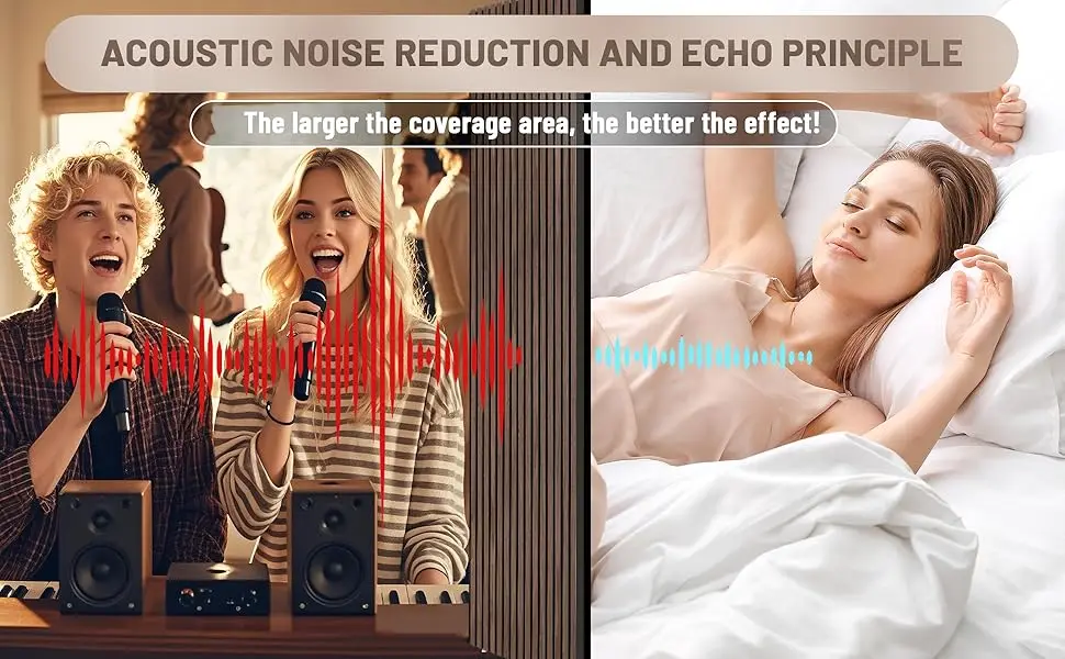 Modern Acoustic Slat Wood Panels Sound Absorbing Mosaics for Living Room Hotel Apartment Hospital School factory