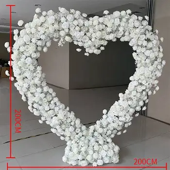 Romantic Heart Shaped Flower Rack Rose Flower Wall Wedding Decoration Indoor Or Outdoor HQH2478WP01