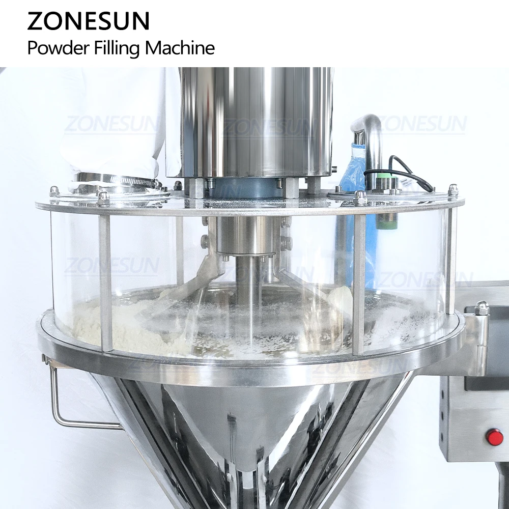 ZONESUN ZS-FM5A Automatic Auger Dry Milk Protein Powder Filler Talc Powder Bottle Filling Machine With Screw Conveyor Feeder